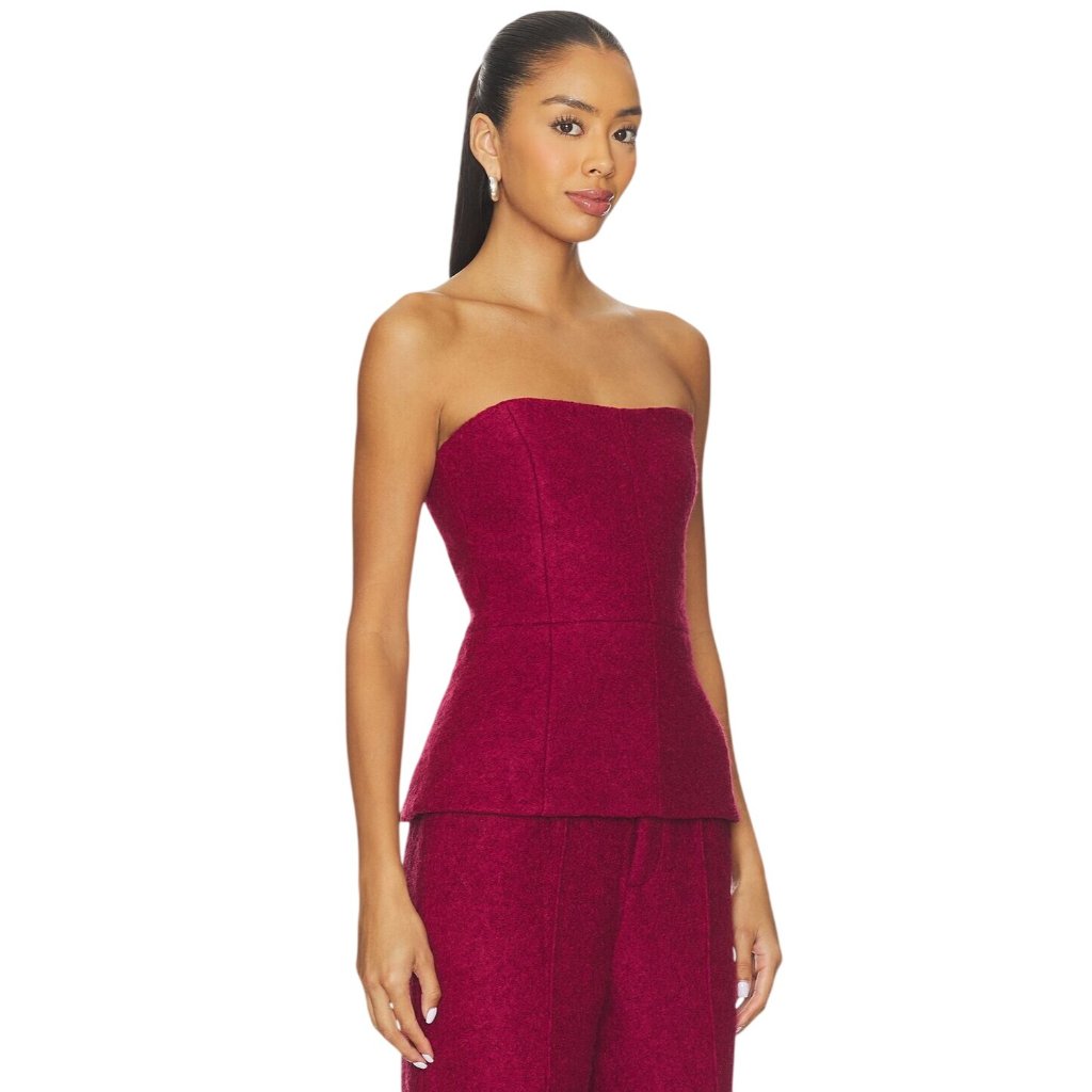 Bubish Gracie Boucle Bodice In Cherry Aus 10 / Us Medium New Womens Strapless To — image 3 of 8